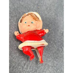 Vintage 1960s Pixie Elf Figurine Red & White Made In USA Collectible